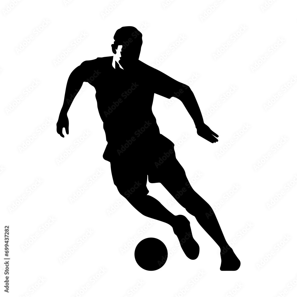 Fototapeta premium Soccer football player vector silhouette