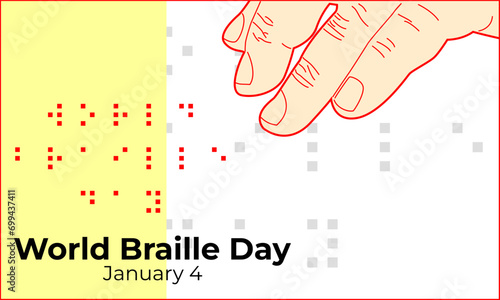 World Braille Day vector illustration. Suitable for poster, banner, backdrop, background, and other printing media.