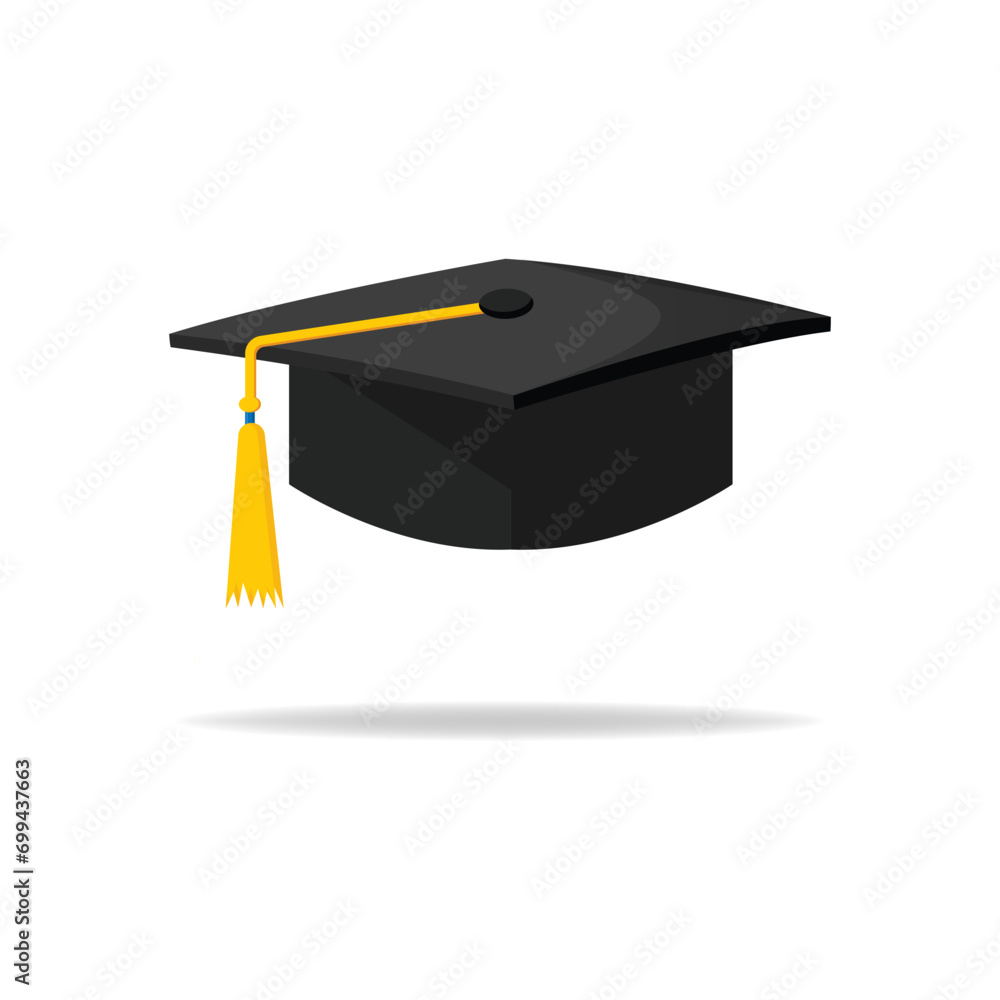 Graduation hat vector isolated illustration