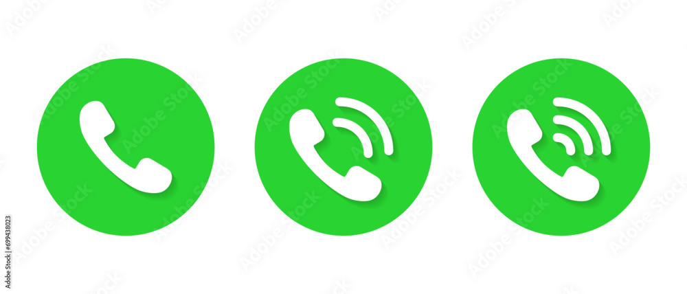 Phone call ring icon with shadow. Calling symbol vector Phone call ring icon with shadow. Calling symbol vector