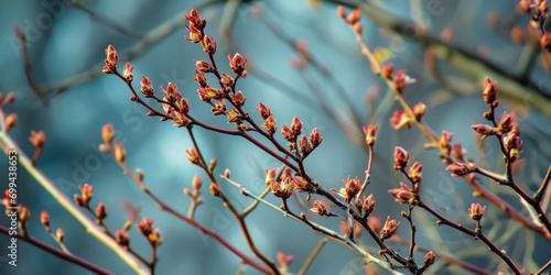 Spring Blooming Buds On Branches For Background Created Using Artificial Intelligence