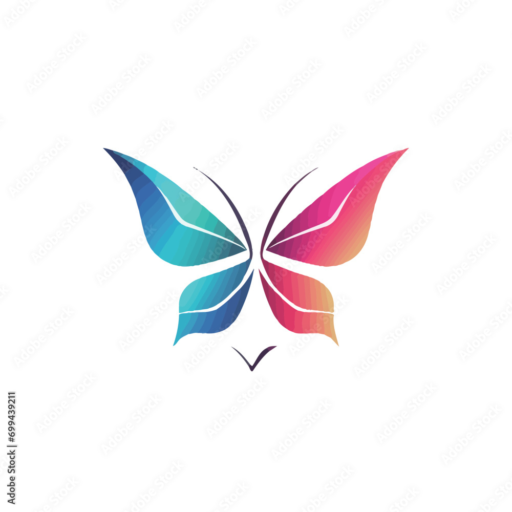 Butterfly logo design vector template. Abstract colorful butterfly icon.