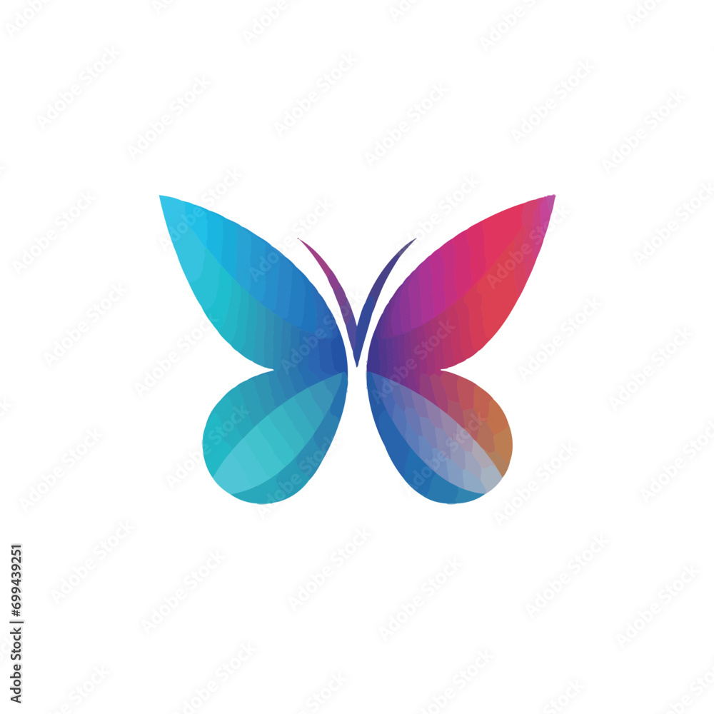 Butterfly logo design template. Colorful butterfly icon vector.