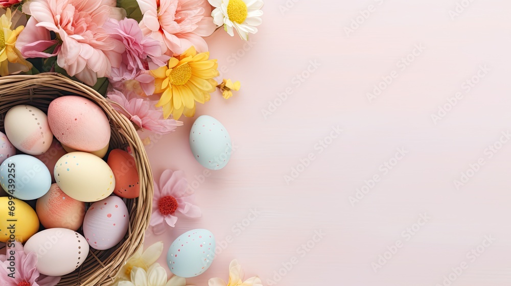 copy space background flat lay with pastel-colored copy space background flat lay with pastel-colored