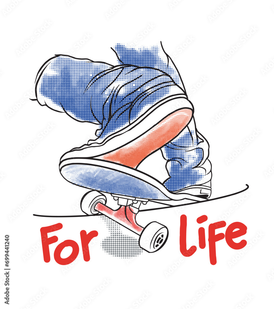 Skate Boarding Image vector iluustration for your cteative t shirt or Design.