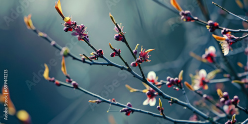 Spring Blooming Buds On Branches For Background Created Using Artificial Intelligence