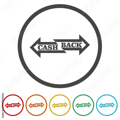 Wallpaper Mural Cashback cash back icon. Set icons in color circle buttons Torontodigital.ca