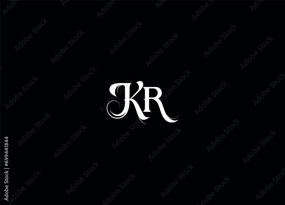 KR  initial logo design and creative logo