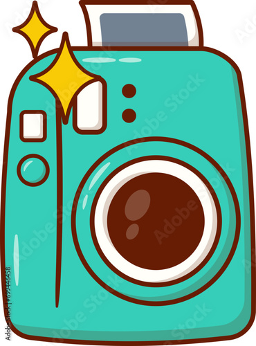 Camera Polaroid Travel Element, Handdrawn Illustration