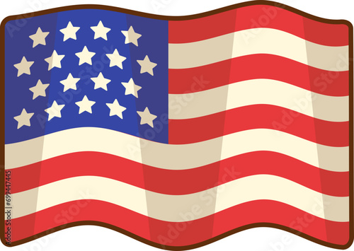 USA Flag Illustration, Labor Day Element