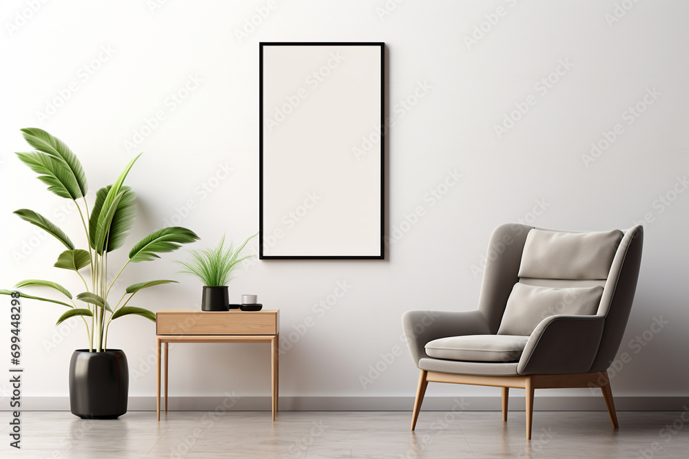 Minimalist Poster Frame Mockup created with Generative AI Minimalist Poster Frame Mockup created with Generative AI