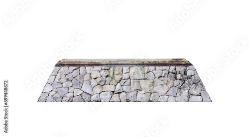 Stone stand isolated on white background , clipping path