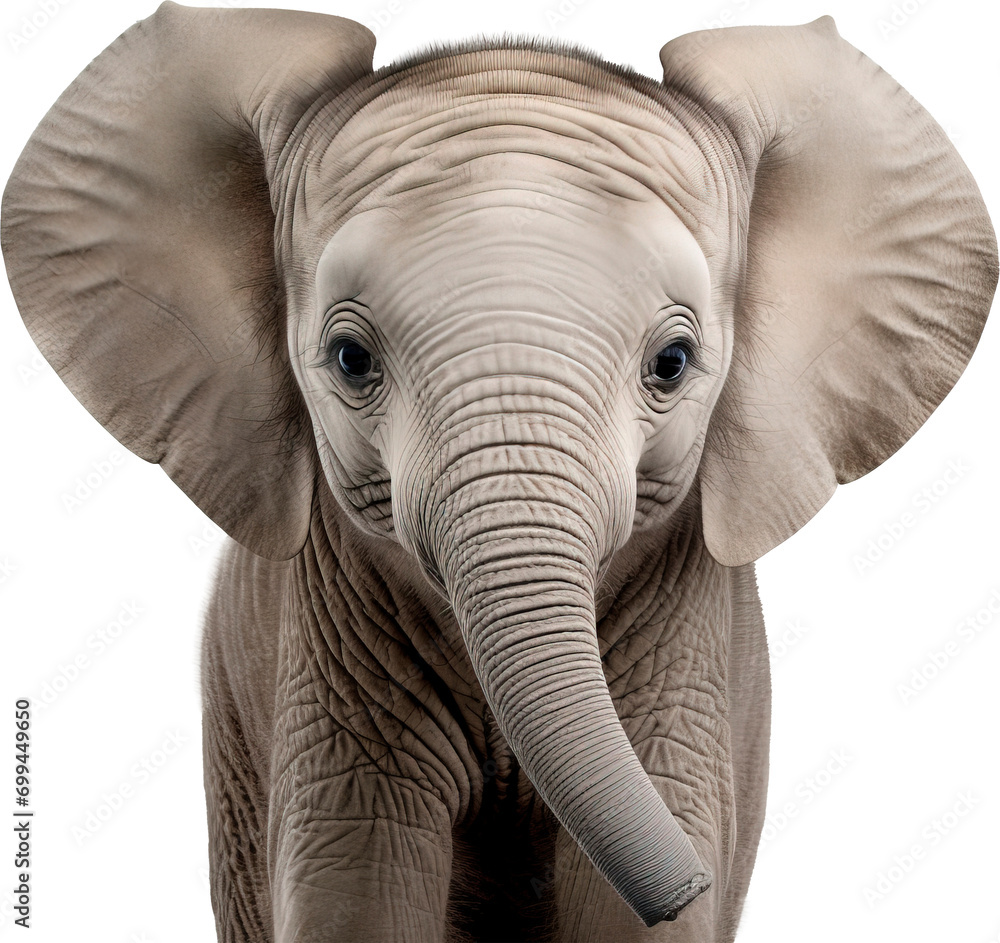 Baby elephant isolated on transparent background. PNG