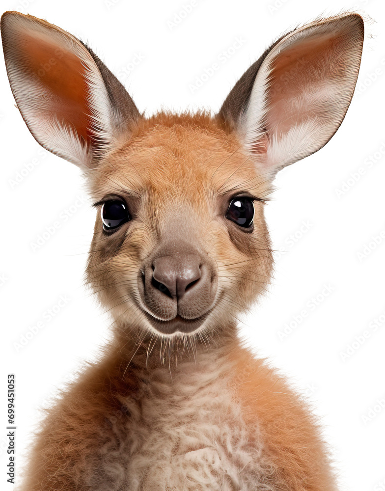 Fototapeta premium Baby kangaroo isolated on transparent background. PNG