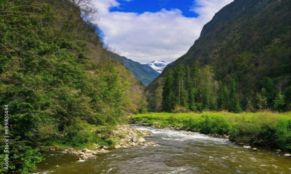 flowing river landscape Slovak nature