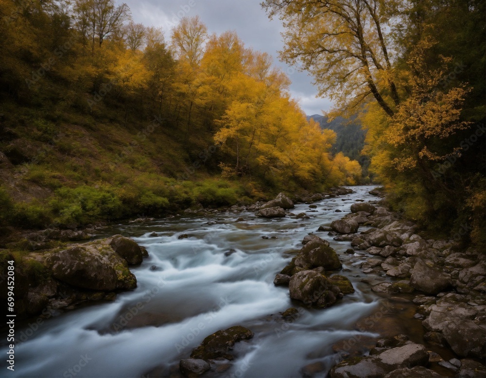 flowing river landscape Slovak nature
