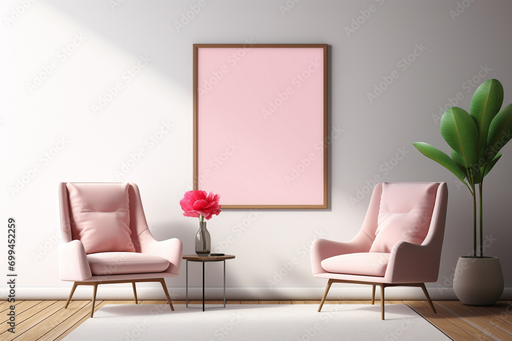 Minimalist Poster Frame Mockup created with Generative AI Minimalist Poster Frame Mockup created with Generative AI