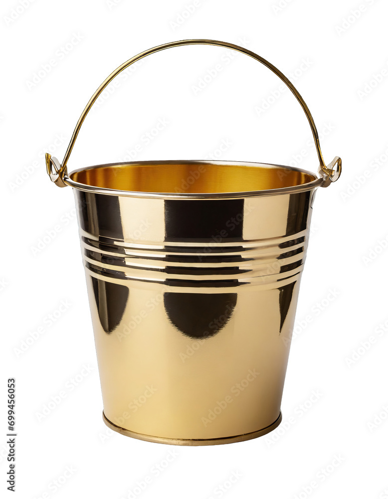 metallic bucket - isolated on white background metallic bucket - isolated on white background