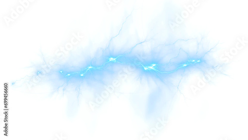 Glowing lightning bolt isolated on transparent background. PNG