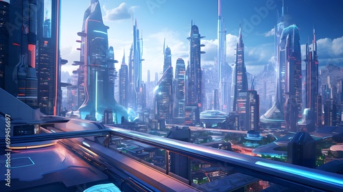 Elysium Skyline  A Futuristic Metropolis of Tomorrow