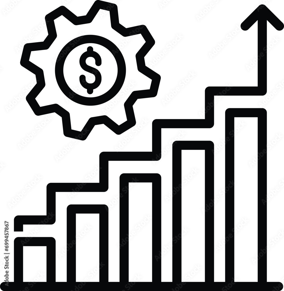 business growth graph icon dollar vector business growth graph icon dollar vector