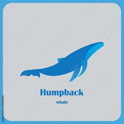 Humpback whale logo vector design
