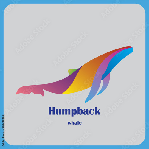 Humpback whale logo vector design