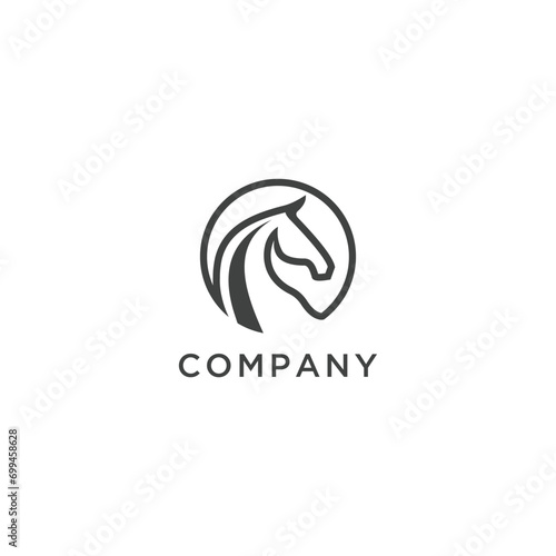Modern horse logo design 