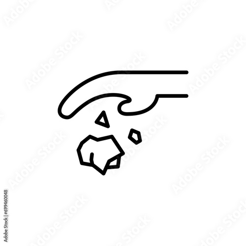 Throw paper outline icons, minimalist vector illustration ,simple transparent graphic element .Isolated on white background