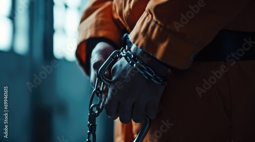 A close-up image of a person holding a chain. This versatile image can be used to represent concepts such as strength, control, bondage, or unity
