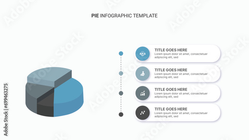 Pie Chart Infographic Template Design with 4 Slices