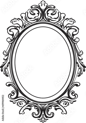 Vintage Mirror Minimal Line Art Simple illustration