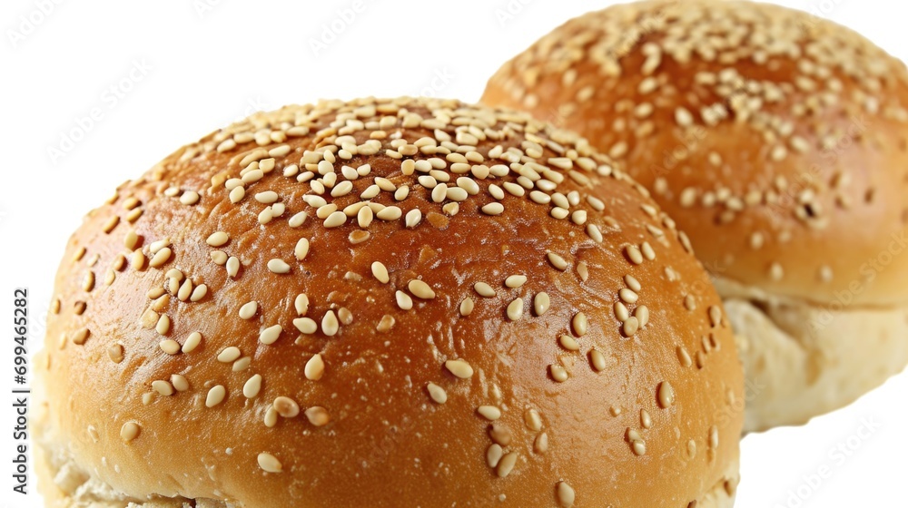 Two buns with sesame seeds, perfect for burgers or sandwiches. Great for food-related projects Two buns with sesame seeds, perfect for burgers or sandwiches. Great for food-related projects