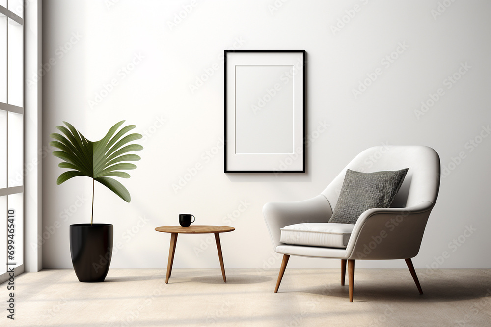 Minimalist Poster Frame Mockup created with Generative AI Minimalist Poster Frame Mockup created with Generative AI