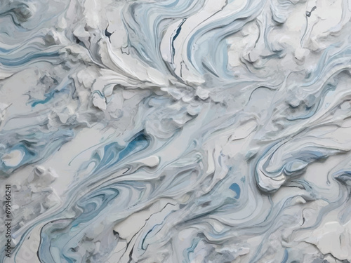 "Cool Blues in Marble: Arctic Chill with Icy Undertones"