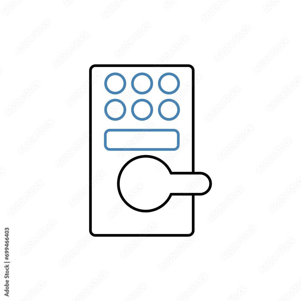 digital lock concept line icon. Simple element illustration. digital lock concept outline symbol design. digital lock concept line icon. Simple element illustration. digital lock concept outline symbol design.