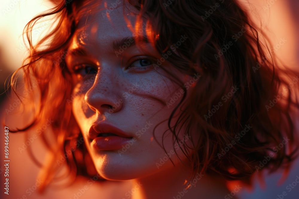 A close up view of a woman's face with beautiful freckles. This image can be used to showcase natural beauty or for skincare and makeup advertisements A close up view of a woman's face with beautiful freckles. This image can be used to showcase natural beauty or for skincare and makeup advertisements