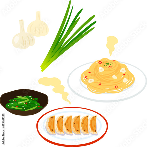 ニンニクやニラを使った匂いの強い料理