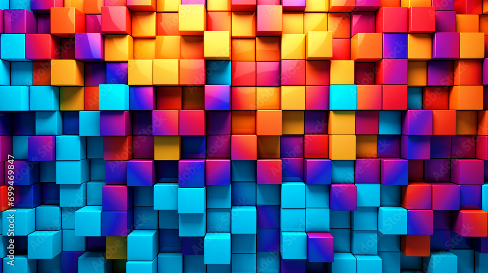 Colorful geometrical shape background - ai generative