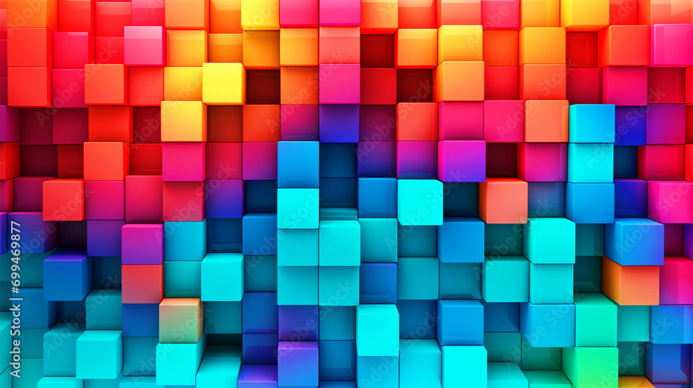 Colorful geometrical shape background - ai generative Colorful geometrical shape background - ai generative