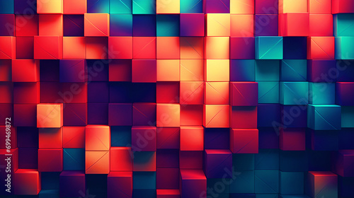 Colorful geometrical shape background - ai generative