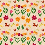 Floral pattern. Natural drawing. For print.