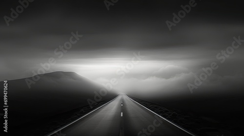 the road minimalist black and white