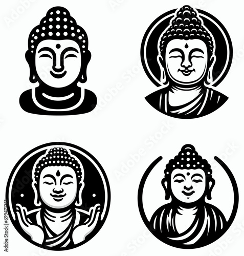 Four vectors of buddha head