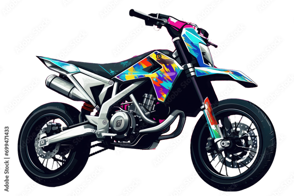 colorful and modern off-road motorcycle