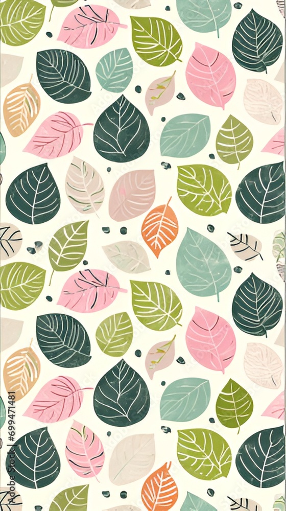 Pattern image of leaf illustration Pattern image of leaf illustration