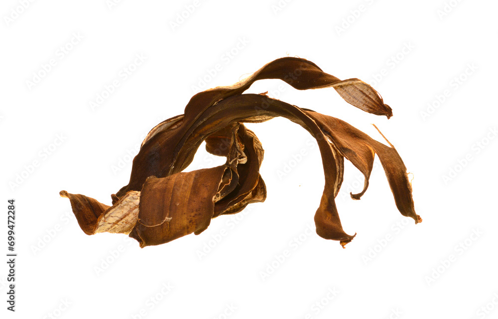 Fototapeta premium banana peel isolated on white background