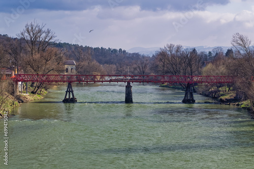 Reconstructed old bridge over river Vrbas in Banja Luka, Bosnia and Herzegovina. photo