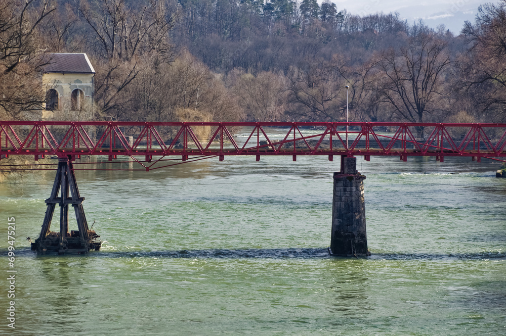 Reconstructed old bridge over river Vrbas in Banja Luka, Bosnia and Herzegovina.