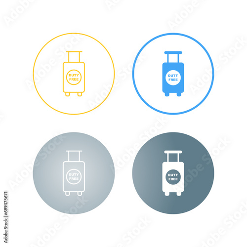 Duty Free Luggage Vector Icon